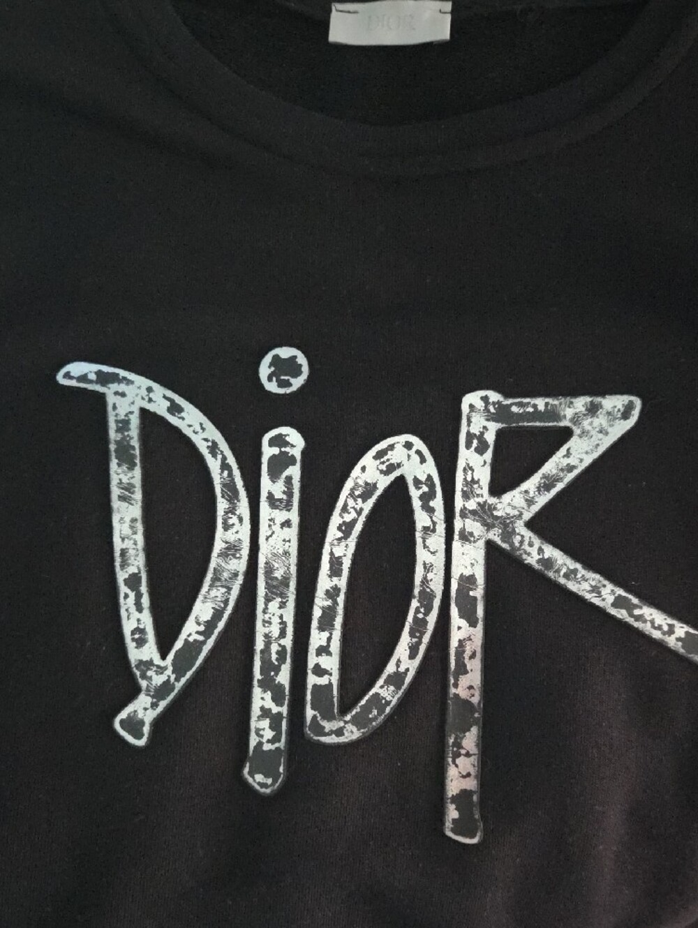 Dior Black Sweatshirt with White Logo Graffiti - Picture 4 of 5